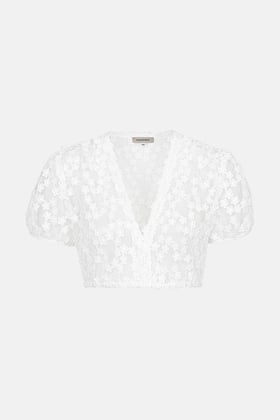 main image of product Bluse Valentina with alternative color Flower White