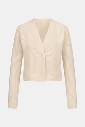 Kaschmir Strickjacke Kaia White