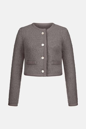 Strickjacke Mora Fluffy Taupe
