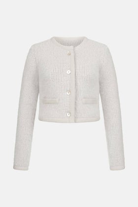 Strickjacke Mora Fluffy White