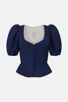 Mieder Jana Linen Navy