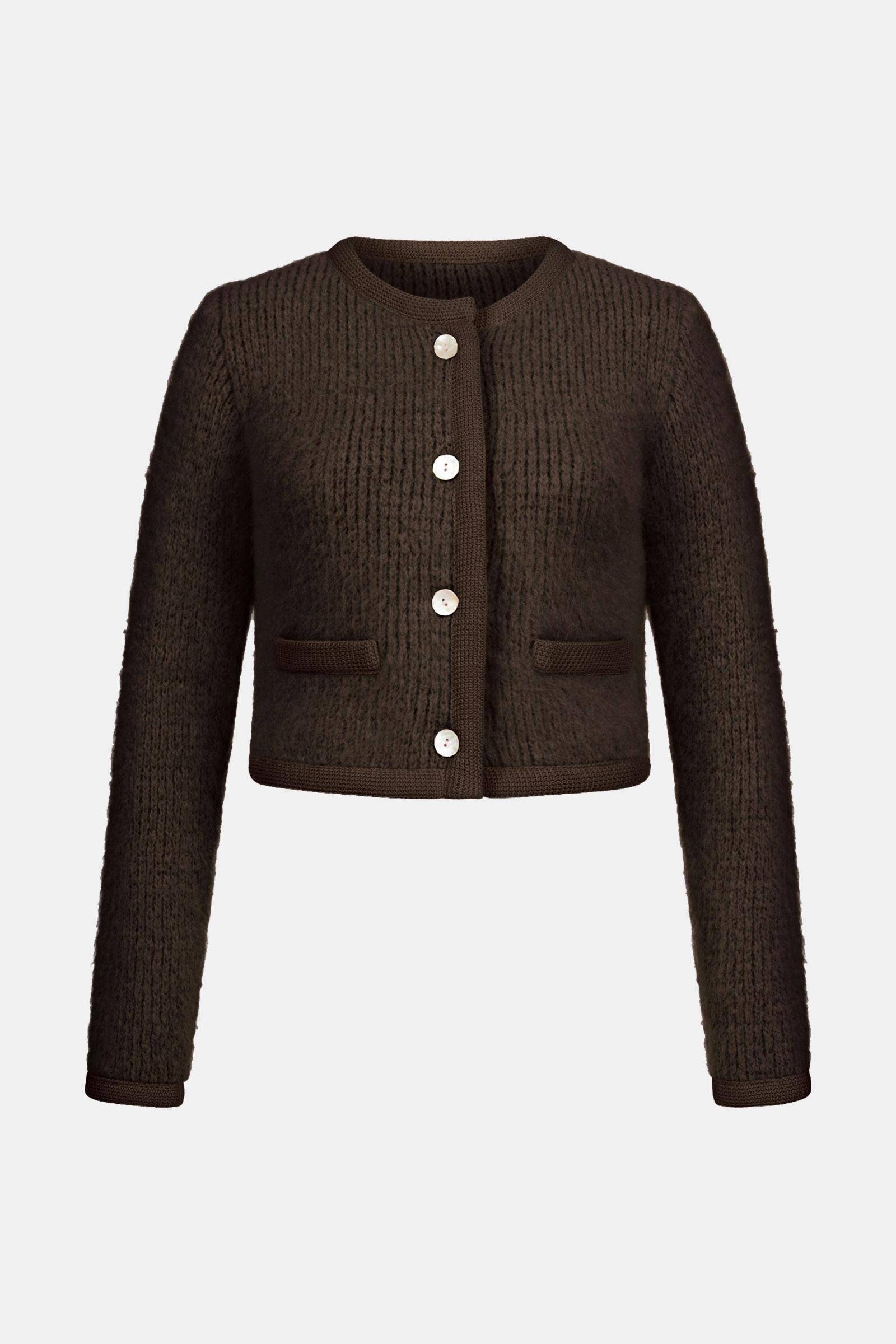 Strickjacke Mora Fluffy Mocca