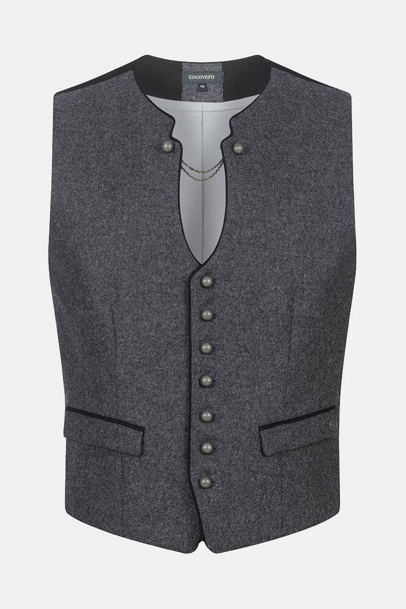 Weste Oskar Loden Dark Grey
