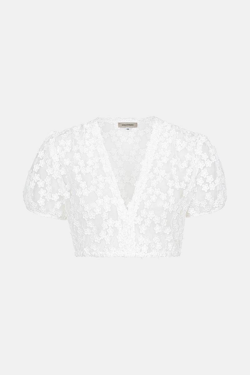 Bluse Valentina Flower White