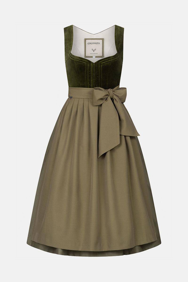 Dirndl Nellie Velvet Bronzed Green