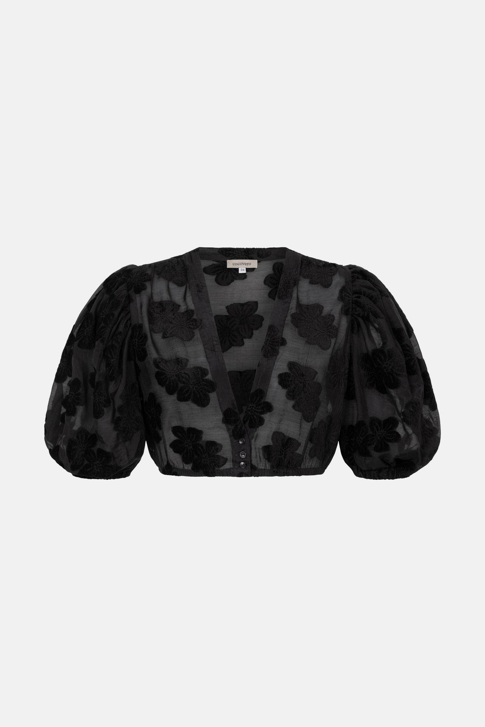 Bluse Zenta Flower Black