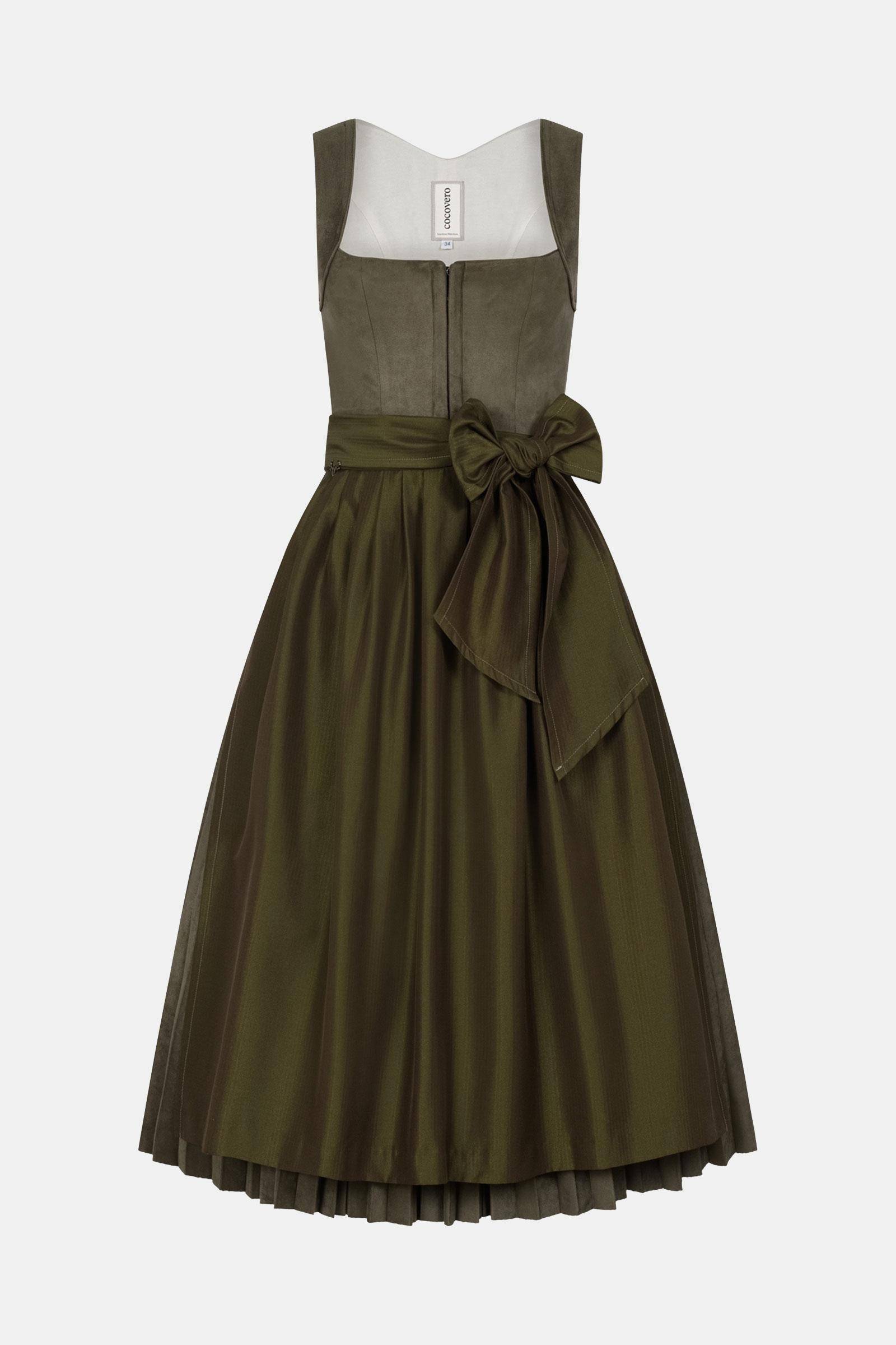 Dirndl Hermine Plissee Suede Olive