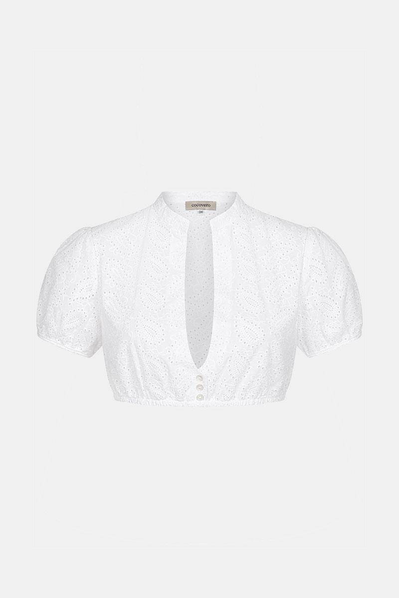 Baumwollbluse Lana Paisley White