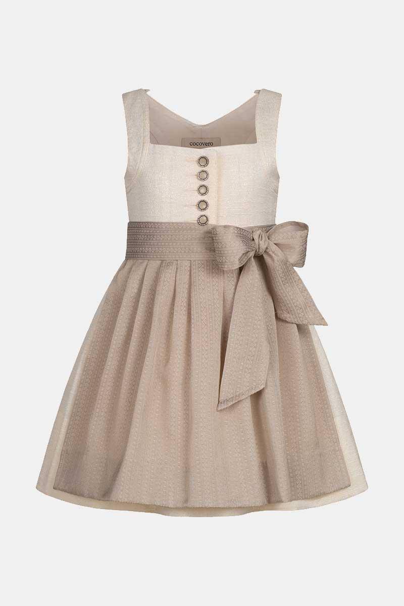 Kinder Dirndl Hedi Mini Tweed White