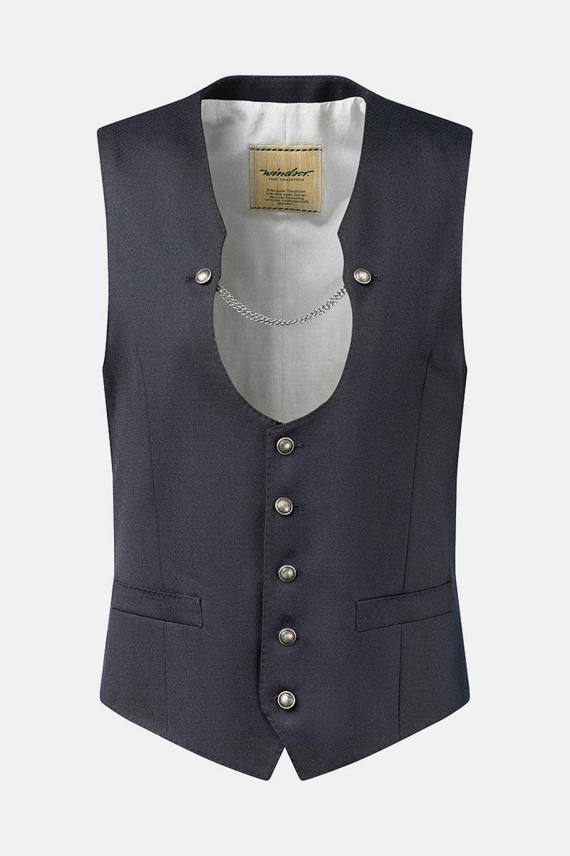 CocoVero x windsor Waistcoat Urs Loden Deep Blue