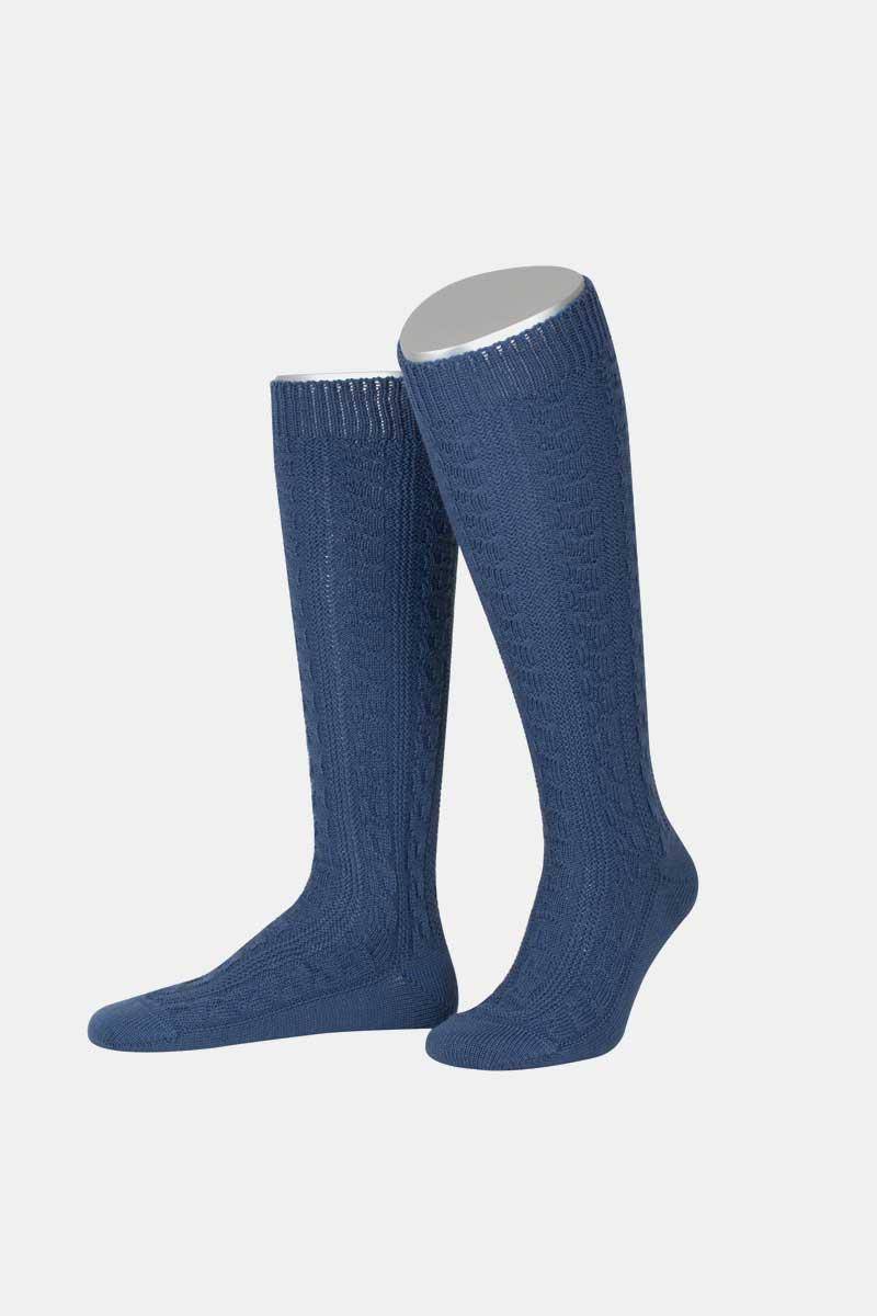 Trachtenkniestrumpf Stahlblau